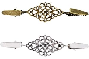 PiniceCore Clips 2pcs Mantón del Suéter De La Chaqueta De Punto De La Broche Clips De Cuello De Pato Clip De La Bufanda del Invierno Broches De Plata Y De Oro