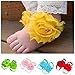 Chnli 10 Pcs Baby Girl Foot Flowers Barefoot Sandals Newborn Flower Feet Accessory Infant Footwear Toddler Chiffon Shoes