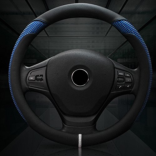 Eclear-Housse-de-volant-universelle-pour-voiture-en-cuir-microfibre-respirant-3739-cm15-antidrapant-Noir