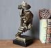 Produktbild PP&DD Schweigen ist Gold Figur,Kreativ Abstrakte Handwerk Statuen,Skulpturen.Für Office Wohnzimmer Kunst-Geschenk Wohnaccessoires-C 34.5x12.8x3cm(14x5x1inch)