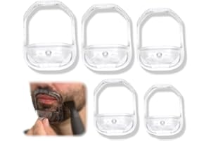 JYNXOR 5x Modelli per Styling Barba Trasparenti, Modelli per Styling Barba, Pizzetto Modello da Barba, Modello per lo Styling Della Barba, Modelli da Barba da Uomo, per Uomo Rifinitura, Styling Barba