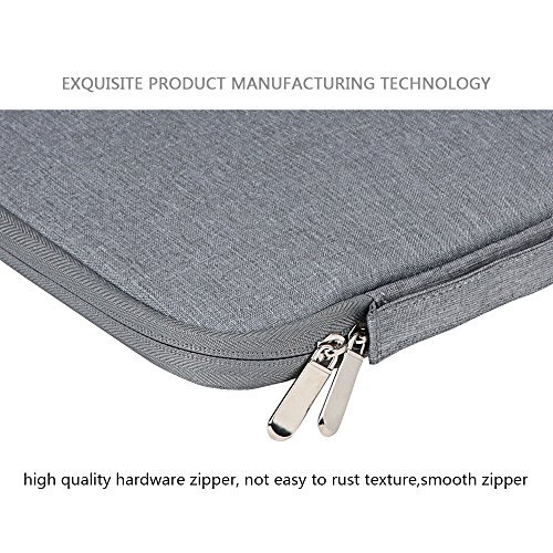 iCasso Schützend Weich Handtasche Tragetasche Notebooktasche Laptop sleeve Einfachen Stil Hülle für Laptop / Dell / Surface / MacBook, Notebook und Tablet / Lenovo / Samsung (11-13.3 Zoll,Hellgrau) - 6