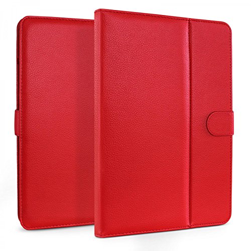 eFabrik Universal Tablet Tasche für 10 – 10.1 Zoll Tablet Hülle Schutztasche Schutzhülle Cover Case mit Aufstellfunktion Leder-Optik rot - 7