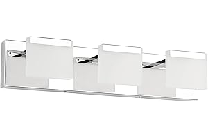 K-Bright Luz de espejo LED Luz de baño de 3 luces 18W 1170LM Lámpara de espejo de baño lámpara de pared de lámpara de baño blanca fría 6000K, Lámpara de espejo de baño de 230V Cromo 52CM
