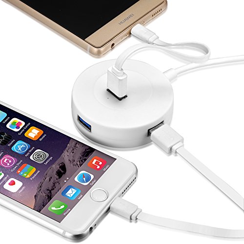 Tabker® Leicht 4-Port USB 3.0 Datenhub für Apple MacBook, MacBook Air, MacBook Pro, Mac Mini, iMac, MacPro, Windows Laptops und Ultrabooks, sowie PCs und weiteren USB 3.0 kompatiblen Geräten- (0.3m) - 5