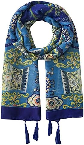 Dancer Kisses Blue Scarves - Dragon Totem Shawl Scarf Soft Womens Wraps (Blue)