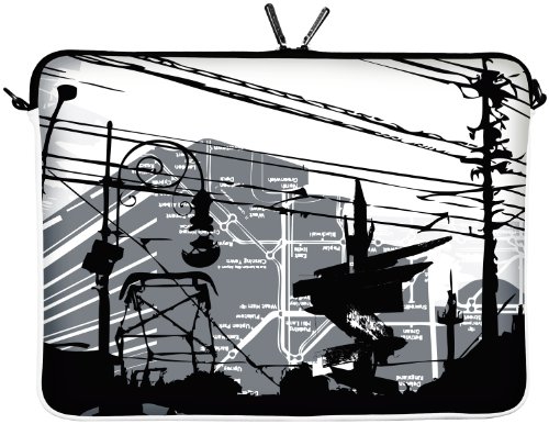 DIGITTRADE LS124-15 Notebook Sleeve 39,1cm 15,4 Zoll Laptoptasche CityLife Neopren Schutzhuelle bis 39,6cm 15,6 Zoll wasserabweisend Anti Shock System Protection Case Neoprene