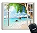 Produktbild Gaming Mouse Pad Custom,Sea Wonderful View Ocean Sunshine Splendor Paradise Palm with White Wooden Windows Mouse pad