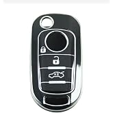 AutoHan Keys Egea Anahtar Kılıfı, 3 Buton, Siyah-G&uuml;m&uuml;ş, Nano Kaplama