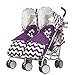 Obaby Leto Plus Twin Stroller with Footmuffs - ZigZag Purple