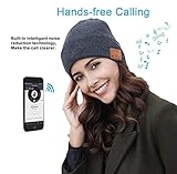 E-More Bluetooth Beanie, Wireless Bluetooth Hat Cap Women Men Winter Warm Hats with Headphone Headset Mic Speaker for Running, Skiing, Skating, Hiking