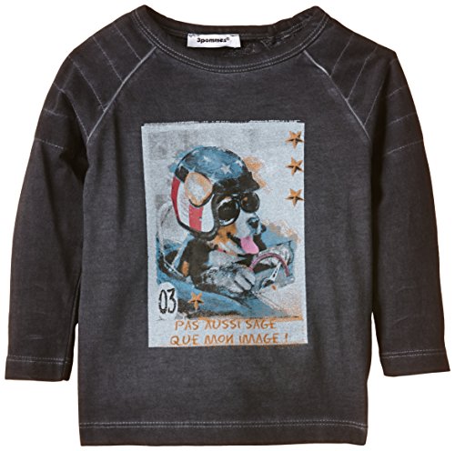 3 Pommes Baby-Boys Rock & Boy Polo Shirt, Charcoal Grey, 3 Years (Manufacturer Size:3A)