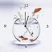 Produktbild Artland Analoge Wand-Funk-oder Quarz-Uhr Digital-Druck Leinwand auf Holz-Rahmen gespannt mit Motiv Simon Coste Goldfischaquarium Tiere Wassertiere Fisch Fotografie Weiß A6MF