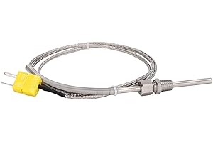 SPACNANA Termopara Typu K, Czujnik Temperatury Termopary Typu K z Regulowanym Złączem Zaciskowym, Sondami i Czujnikami Temperatury