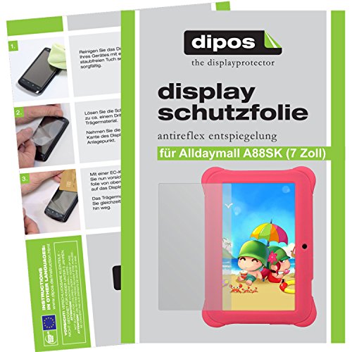 dipos Alldaymall A88SK 17,8 cm (7 Zoll) Schutzfolie (2 Stück) - Antireflex Premium Folie matt