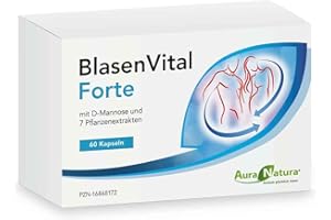 Aura Natura - BlasenVital Forte - Kombination aus natürlicher D-Mannose & 7 wertvollen Pflanzenextrakten - Frei von Laktose, Gluten und Soja - 2 Kapseln täglich - 60 vegane Kapseln