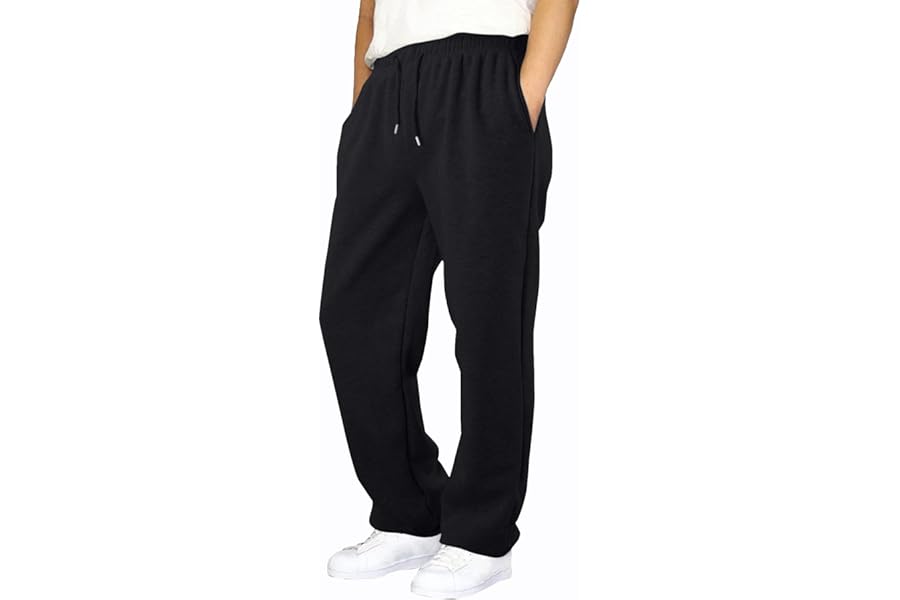 NetSetUK Joggers for Men UK Tracksuit Jogging Bottoms Men’s Fleece Joggers Open-Hem Sweatpants with Pockets Drawstring Trousers Gym Workout