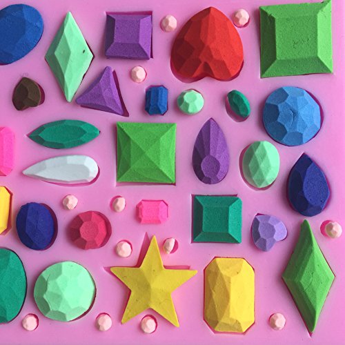 MOLLYSKY Verschiedene Formen von Diamanten Silikon-Fondant-Form-Kuchen Zuckerfertigkeit Werkzeuge,Rosa - 6