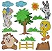 Produktbild 14 tlg. Set: 3-D Wandtattoo / Wandbild / Türschild - Baby Looney Tunes aus Moosgummi - Tweety Bugs Bunny Wandsticker Wanddeko für Kinderzimmer Kind Kinder Deko Bilder Mädchen Jungen