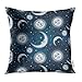 Produktbild WBinHua Zierkissenbezüge, Throw Pillow Covers, Blue Face Night Sky Fantastic Moon Sun Dream Galaxy Abstract Artistic Fantasy Print Pillowcases 18"x18"(45cmX45cm) Case Cushion Cover Bed Couch