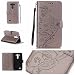 Produktbild Jepson LG G3 / D858 (5,5 Zoll) Hülle, Leadertasche Premium Lederhülle Flip Case im Bookstyle Folio Cover Kartenfächer Magnetverschluss und Standfunktion Leder Schale Etui für Handytasche Schutzhülle Prägung Schmetterling Muster.