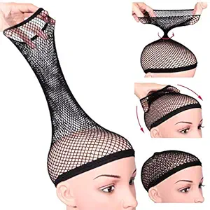 Inaaya Set of 3 Hair Wig Cap for Men and Women Full Head Net Hair Wig Cap Black
