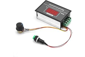 TOSUNY CC 30A 6-60V 12V, 24V, 36V, 48V Controlador de Velocidad de Motor con LED Pantalla, viene con Interruptor de Arranque / Parada Momentáneo y Potenciómetro de Control de Velocidad