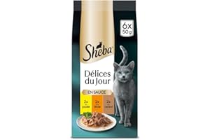 Sheba Délices du Jour Sachets Fraîcheur 6 X 50 g Sélection à La Volaille en Sauce - Pack de 12
