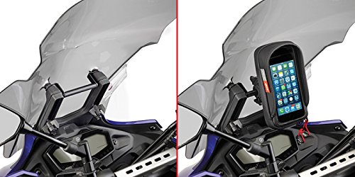 Staffa Traversino GIVI FB2130 da montare dietro il cupolino per S902A e porta smartphone per Yamaha MT-07 Tracer Dal 2016