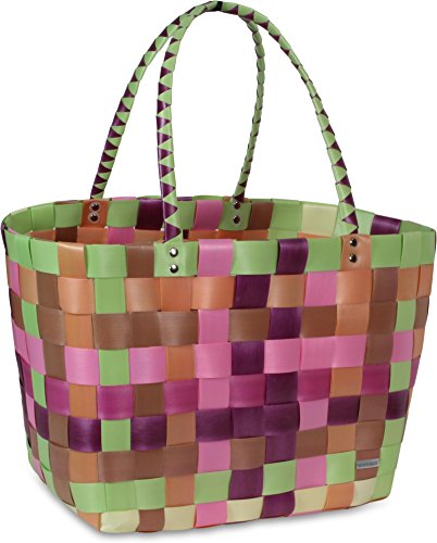 Einkaufskorb Shopper geflochten aus Kunststoff – robuster Strandkorb aus wasserabweisendem Material - 3