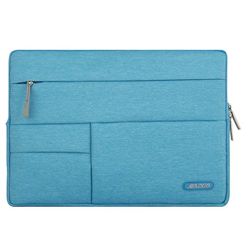 MOSISO Laptop Hülse, Multifunktionssegeltuch Gewebe Kasten Beutel Abdeckung für 12.9 iPad Pro / 13-13.3 Zoll MacBook Air / MacBook Pro / Laptop, Himmel Blau - 7