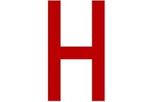 1PEAK Buchstaben Aufkleber, wetterfest, einzelner Buchstabe H, rot, 10 cm (100mm) großgeschrieben