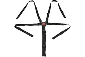 BCBF 1 x 5-point belt pram belt, baby safety belt, universal belt, child safety belt, safety belt for children for high chair, pram, buggy (black)