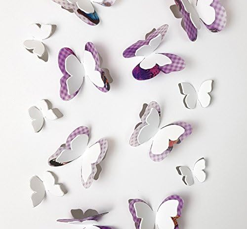 Nursery Butterflies Mix White and Purple Lampshade + EREKI Magnetic Set for Instant Room Decorating and Touchless Bulb Changing (More Colours Available)