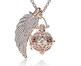 Himmelflüsterer mit Strass-Flügel und Klangkugel weißer Klangkugel & Halskkette