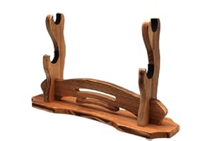 BiJun Schwertständer Katana Halterung, Katana Samurai-Schwertständer Präsentationsständer Schwertständer für Katana Wakizashi Tanto Unterstützung aller Schwerter (2 Schwerter)