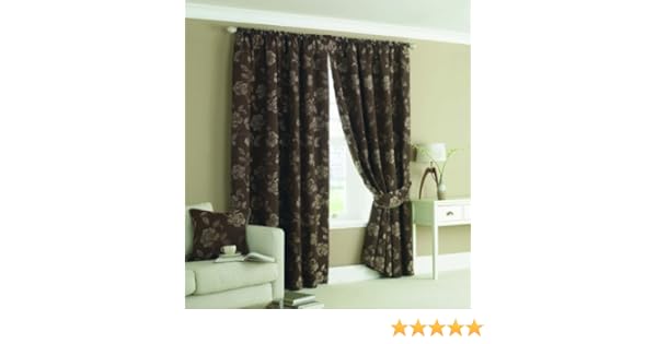 Traditional Chocolate Brown Gold Heavy Weight Lined Belgravia