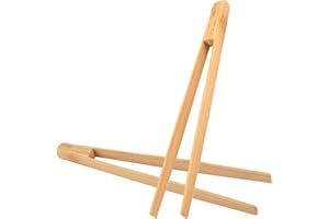 NEYLOKFEN Pince a Toast Lot de 2 Pince en Bambou 25cm Longue pour Grill Tranche de Pain,Cornichons