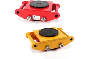 NADINEDUTOL Panzerrollen,Transportfahrwerk,Industrieroller mit 4 PU-Richtungsräder Roller Drehplatte Möbeltransporthilfe Transportroller (6T Gelb)
