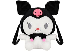 Siphus Kawaii Plüsch Tasche, Anime Bag, Cute Rucksack, Schwarz-Weiße Cartoon Umhängetasche, Plüschtiere für Mädchen