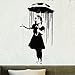 Produktbild Banksy Schablone - Nola Regenschirm Regen Girl | Wiederverwendbar Wohndeko & Kunst Handwerk Malerei Schablone - semi-transparent Schablone, S/ 14X26CM