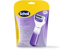‎SCHOLL Scholl Expert Care 2-in-1 File & Smooth elektrischer Hornhautentferner, Hornhaut Entfernung für seidig weiche Füße, elektrisch Lila