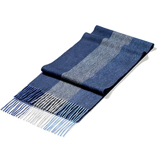 i+k Bufanda de lana para hombres y mujeres - 100% merinos lana bufandas invierno lujo unisex - Con Caja De Regalo