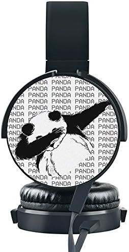 KOSUNG Personalized Wired Headset, Customized Dancing Panda Ear Stereo Headphone with Soft Earmuffs Hands-free Phone Calls Compatible with iPhone /Smartphones/ PC / iPad /Laptop etc.