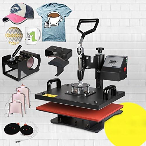 Skert 8 In 1 Heat Press Machine / Heat Transfer Machine For Tshirt Phone Case Digital LCD Timer Rigid Steel Frame(30x38 cm) (8 IN 1) …