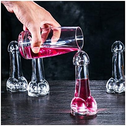 Hot Body Shaped Shot Glass - (Set of 2) Clear Body Art Glass of Cocktail Sexy Little White Wine Cup 1 oz / 1.5 oz (No.3#)
