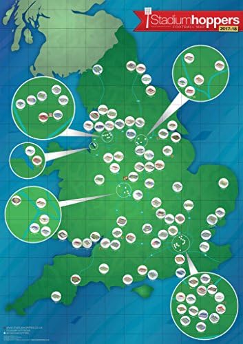 Stadium Hoppers Scratch Football Map Poster 2017/18