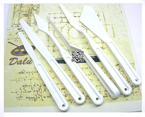 6 SPALMACOLORE Juego de espátulas para pintura al óleo y acrílica: paletas surtidos para pintura de PVC flexible para su elaboración y pinturas, perfectos