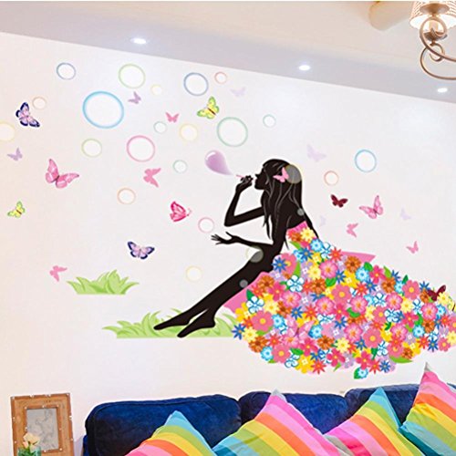 Oyedens Neu! Neu! Neu! Schmetterlings-Blumen-Fee-Aufkleber Schlafzimmer Wohnzimmer WäNde - 2