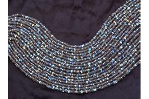 Jaipur Gems Mart AAA + Labradorit Edelstein 4mm Rondelle Facettierte Perlen | 13 Zoll Strand | Natürliche Blaue Feuer Labradorit High Flash Semi Precious Edelstein Perlen